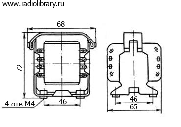 Конструкция накального трансформатора ТН36