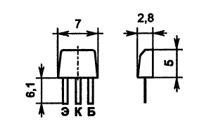 Цоколевка и размеры транзистора КТ361Д