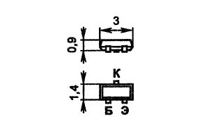 Цоколевка и размеры транзистора КТ3130Ж-9