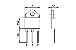 Цоколевка и размеры транзистора КТ8102Б
