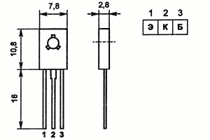 Цоколевка и размеры транзистора КТ961В