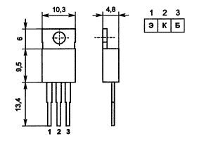 Цоколевка и размеры транзистора КТ818Б