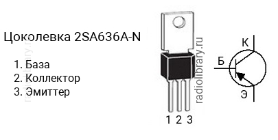 Цоколевка транзистора 2SA636A-N (маркируется как A636A-N)