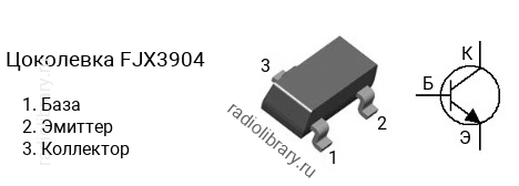 Цоколевка транзистора FJX3904